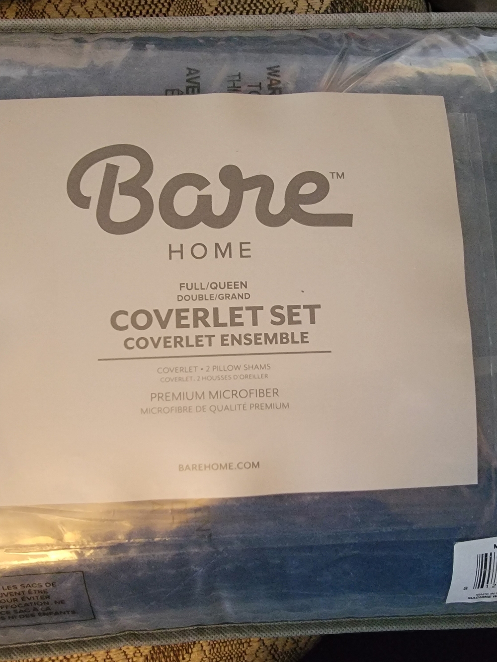 Bare Home Blue Coverlet Set - Full/Queen Premium Microfiber